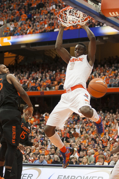 Jerami Grant finishes a thunderous dunk.