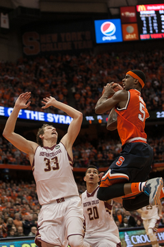 Fair hangs in midair while gliding to the rim. 