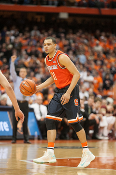 Tyler Ennis scans the floor while pacing the Syracuse offense. 