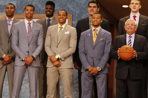 Michael Carter-Williams (second from left) poses with other elite prospects ahead of the NBA Draft.