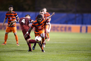 The Orange shut out the Minutemen 3-0 on Wednesday thanks to a strong performance from the defense. Here, midfielder Chris Nanco controls a ball. 