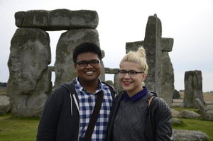 (From left) Daniel Taroy, a magazine journalism major, poses with Julie Kosin, also a magazine journalism major, during their time studying abroad. The two are moving to New York City, where Taroy will begin searching for jobs. 