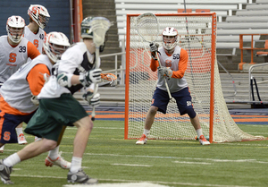 Dominic Lamolinara readies himself for a shot during Syracuse's tuneup scrimmage on Saturday. Lamolinara and junior Bobby Wardwell were both solid in scattered minutes. 