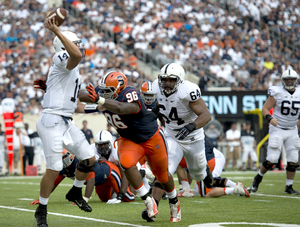 The New York Giants selected Jay Bromley 10 picks into the third round of the NFL Draft on Friday night. He'll join former Syracuse players Ryan Nassib and Justin Pugh who were drafted by the Giants last year. 