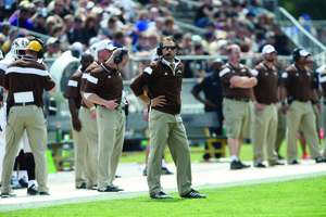 P.J. Fleck works the sidelines during Western Michigan's game against Purude last year. He's trying to use his mantra, 