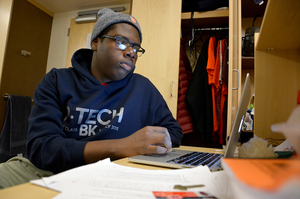 Cletus Andoh, a freshman in the College of Engineering and Computer Science, attended an Early College High School in Brooklyn. While in high school, Andoh completed both high school and college courses and earned an associate degree.