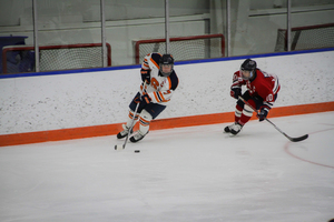 Jessica Sibley missed on an opportunity to tie up the game right near the end. Her miss eventually turned into RMU's finishing goal on an empty net. 