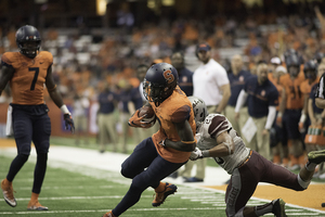 In the season opener against Colgate last year, Ervin Philips tied a program record for catches in a game, with 14.