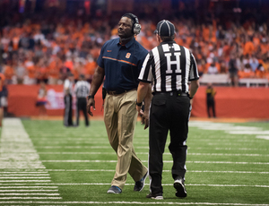 Allen committed and signed with Arizona after two years at Long Beach, but he failed to qualify, according to Scout.com. Allen was first offered by former head coach Scott Shafer’s staff in November 2015, before Dino Babers (above) picked him up.