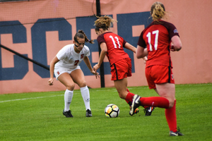 Freshman goalie Lysianne Proulx played 30:33 on Sunday afternoon and did not face a registered shot on goal. 