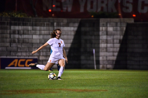 Taylor Bennett unloads on a free kick during Syracuse's 1-0 loss to then-No. 18 Wake Forest on Sept. 21.