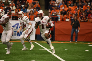 North Carolina State's H-back Jaylen Samuels, a weapon in the passing and run games, had 92 total yards and a touchdown in last season's 35-20 Wolfpack win.