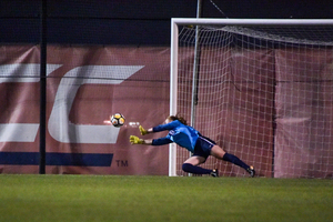 Courtney Brosnan, pictured here against Wake Forest earlier this season, saved all eight shots on goal the Panthers posted. 