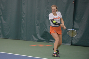 Gabriela Knutson defeated NC State's then-No. 87 Anna Rogers on Sunday and rose up one spot to No. 4 in the national singles rankings.