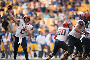 Eric Dungey finished completing just 18-of-38 passes through the air and was intercepted twice.