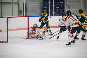 Clarkson was able to put three pucks by Ady Cohen in the second period en route to a four-goal win.