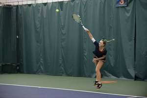 Gabriela Knutson won both her singles and doubles matches after she was pushed to three sets on Saturday.