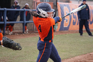 Gabby Teran, pictured last season, utilized her glove and bat on Sunday in key plays to help Syracuse beat Louisville. 