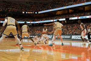 Elijah Hughes, pictured against Georgia Tech last season, is coming off a season-low 10 points in the Orange's last loss.