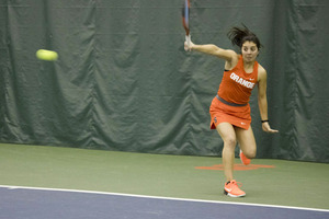 Kim Hansen and Miranda Ramirez were the only players to win matches Friday.