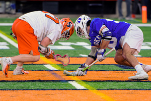 Jakob Phaup, the faceoff specialist for the Orange, went 18-of-30 from the X against the Tar Heels.