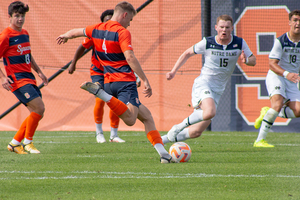 Noah Singelmann (pictured No. 4) is listed as a defender, but will routinely play in the midfield.