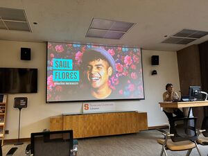 Saul Flores was a first-generation college student  spoke about how his childhood experiences motivated him in his educational pursuits.