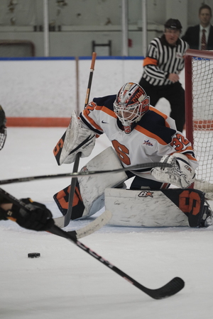 Syracuse allowed Clarkson to score two goals off of 14 shots in the first period.