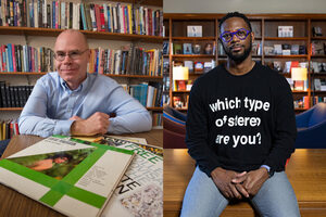 Professors Theo Cateforis, left, and Luvell Anderson, right, are two of this year's Humanities Faculty Fellows. The cohort receives funding from the SU Humanities Center for research projects on social issues during their year-long fellowship period.