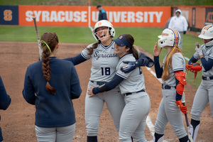 Syracuse swept its doubleheader against Le Moyne Wednesday, defeating the Dolphins  8-6 and 6-1.