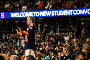 Welcome Week kicks off with a series of events for incoming SU freshmen. The class of 2028 fills the JMA Wireless Dome, beginning to introduce themselves.
