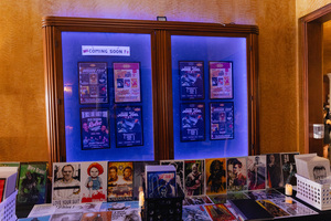 Posters are displayed in the entrance of the Palace Theatre during Horror Fest. Patrons could purchase artwork of the films.