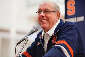 Jim Boeheim at SU media day on Oct. 14