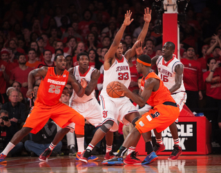 C.J. Fair looks for an opening against St. John's defense in the paint. 