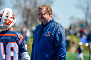 John Desko talking with All-American captain Salcido. 