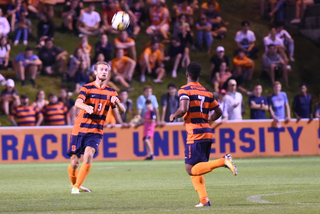 Mo Adams (7) makes his way upfield toward the ball. 