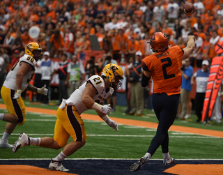 Central Michigan defender Mitch Stanitzek tried chasing Dungey down, but could not. Two seasons ago, a hit from Stanitzek forced Dungey to miss time for the first of several absences in his career. 