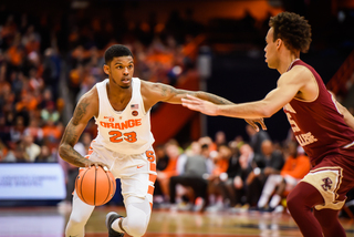 Frank Howard drives to the basket. He had 18 points in the Orange's win.