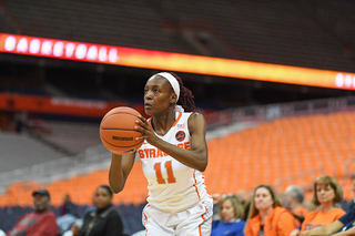 Cooper holds the ball in a shooting position.