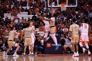 Tyus Battle goes for the dunk.