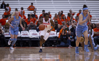 Gabrielle Cooper was one of four SU players to hit two 3-pointers