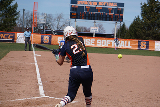 Lailoni Mayfield at the plate.